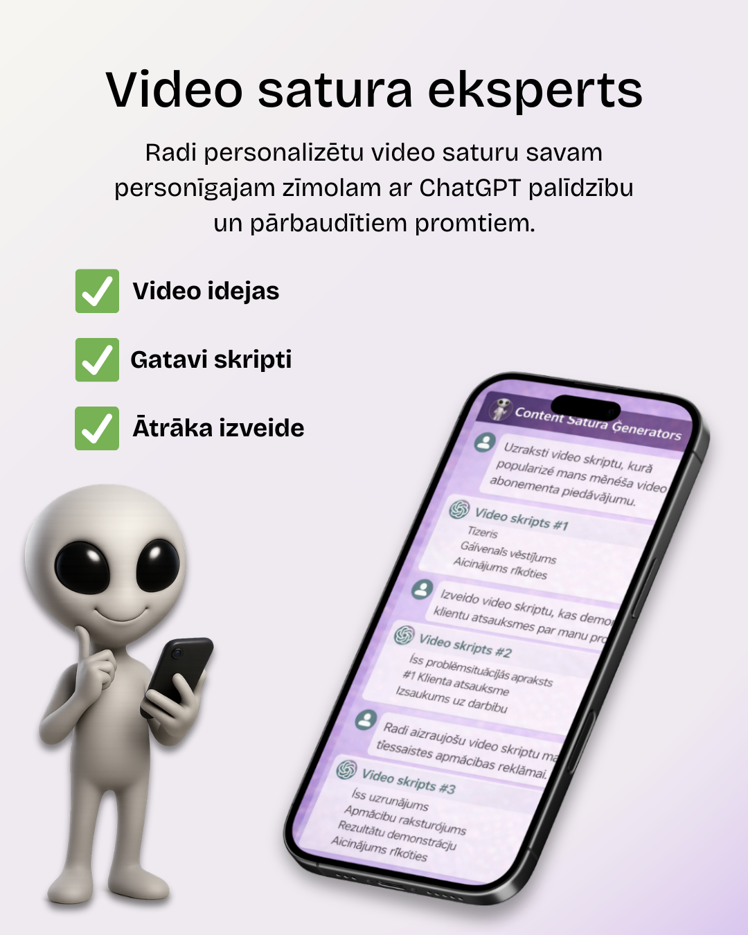 Video satura eksperts + gatavi promti