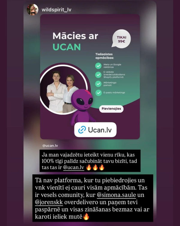 UCAN biedra atsauksme
